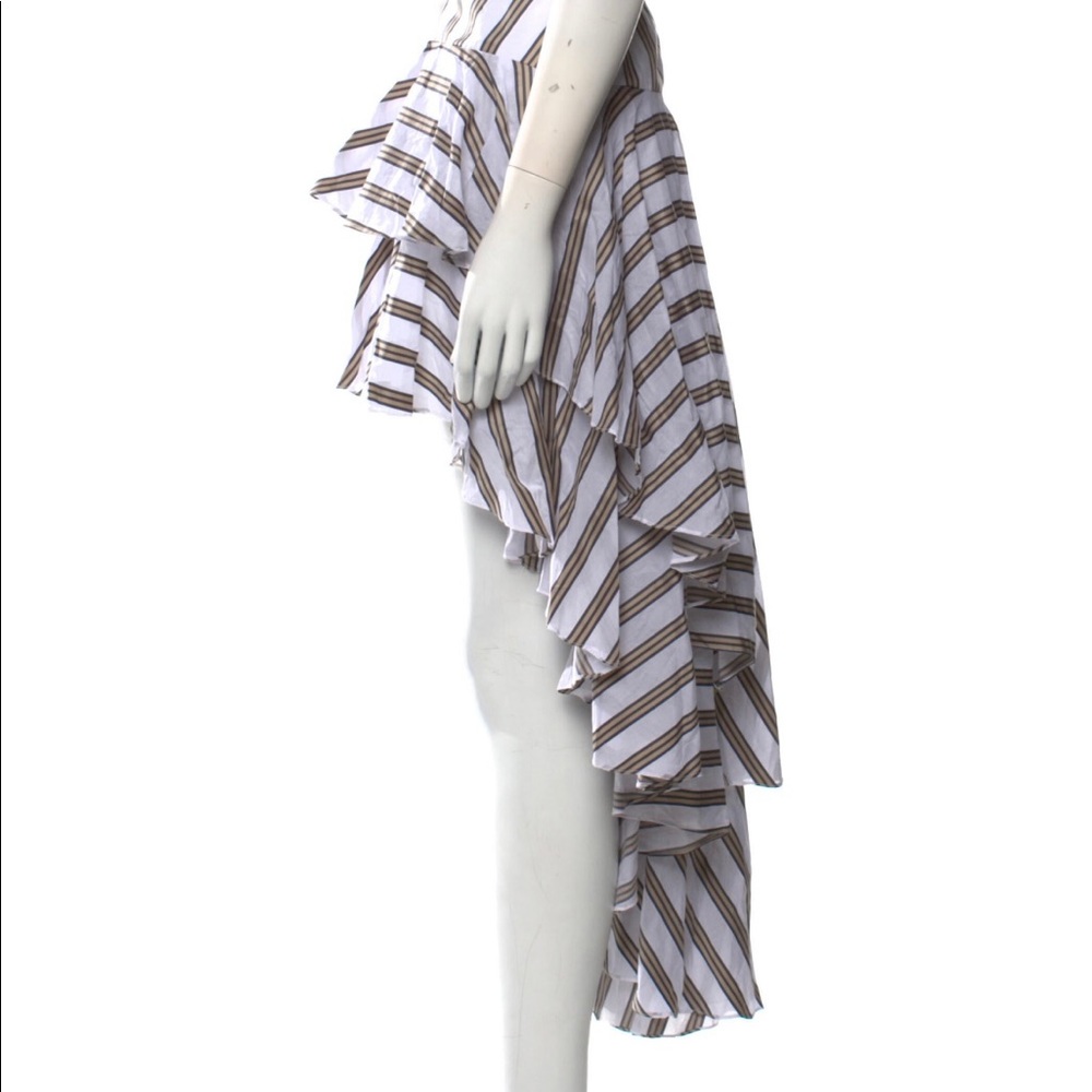 Caroline Constas striped mid length skirt M
